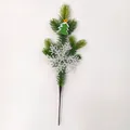 34cm Artificial pine branch with green Christmas tree and white snowflake decor - Y34-Polka Dot Tree Pick