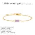 14K gold plated stainless steel bracelet with a rectangular purple amethyst stone - Milky White