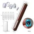 Cat eye nail art tool kit with a wooden magnetic wand and silver rectangular magnet - Nail Art Cat Eye Magnet Set - Style J