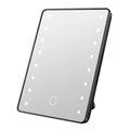 Black rectangular LED makeup mirror with touch sensor and 16 built-in lights - 16 LED Beads / Black Folding Style