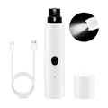 Smerigliatrice elettrica per unghie di animali con luce LED e ricarica USB - Set unità singola / Bianco