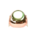 Pink gold acrylic cloud clutch bag with transparent green handle and metal chain - Gradient Green