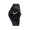 Sportliche Quarz-Armbanduhr für Herren mit schwarzem Armband und blauen Ziffern - Blau