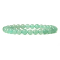 Natural 6mm green stone beaded charm bracelet with translucent aventurine quartz - Aventurine Jade
