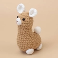Handmade crochet alpaca plush keychain in brown and white yarn for gift decoration - Brown Handmade Alpaca Doll