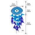 Blauer Traumfänger mit bösem Blick, Federn und Perlen, Größe und 85g Gewicht Details - Ms9563 Evil Eye Saphirblau / Wie abgebildet