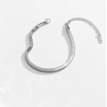 Silver fishbone chain bracelet in stainless steel with adjustable lobster clasp - Silver Fish Scale Bracelet