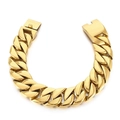 31mm gold plated 316L stainless steel Cuban chain bracelet for men and women - Necklace 65cm / 31mm Gold Polished