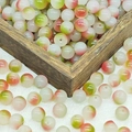 Close-up of 10mm gradient glass beads in a wooden box for DIY jewelry making - 10mm / N10# Green Fruit (10MM)