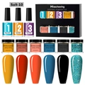 6-color dipping powder nail kit with base activator and top coat in elegant black gift box - Solid Color Dipping Powder Set 10 (Suit-10)