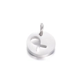 Polierter runder Anhänger aus Edelstahl in Silber mit hohlgeformtem Schleifendesign - Bandsymbol / Silber