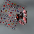 Adesivi per unghie 5D gotici per Halloween con cuori insanguinati e teschi angelo - Stile Cuore Gotico (CO-451)
