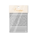 Macro detail of white embossed lace and crown 5D self-adhesive nail art stickers - White Lace Relief Style (to1608)