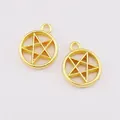 Golden alloy star pendant for DIY jewelry, measuring 17x14x2.5mm for necklace making - XK2068# Gold