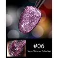 Sparkling pink purple glitter nail polish #06 with intense shimmering diamond effect - 8ml / Colorful Cherry Blossom Pink