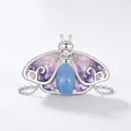 Luminous gradient butterfly bead in 925 sterling silver with purple enamel detail - Purple Gradient Butterfly Style (SCC2732)
