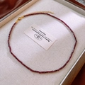 French vintage deep red square bead necklace with gold adjustable lobster clasp - 15# Red Square Style