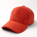 Detailed macro view showing the soft suede texture of the orange baseball cap's fabric - Adjustable 54-60CM / Orange