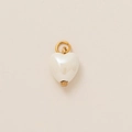 DIY golden heart pendant accessory with white pearl finish for necklace - Heart Shell