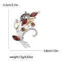 Élégante broche bouquet de fleurs en strass et alliage argent, taille 5,3cm par 3,8cm - Violet (4308-PU)