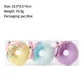Pastel donut Christmas tree ornaments in macaron colors with pink bows in PVC box - Donut