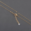 Minimalist 18k gold plated bead chain necklace with a clear circular crystal pendant - Gold Round Bead Chain