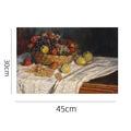 Still life fruit oil painting PVC placemat, 30x45cm heat resistant table mat - 45x30cm / Monet - Apples and Grapes