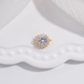 Pendentif tournesol doré avec zircone blanche et doubles connecteurs pour bijoux - 9.7*12.3mm / Style A: Or (SV6)