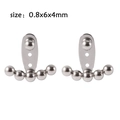 Pendientes de serpiente de acero inoxidable plateado con detalles de talla 0.8x6x4mm - Estilo de Arco con Varias Cuentas / 0.8x6x4mm / Color Acero