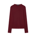 Maglione in maglia bordeaux aderente a lupetto senza cuciture in tessuto premium - S / Rosso Scuro