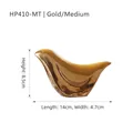 Moderne goldene Keramik-Vogelstatue Größe M 14x8.5cm für nordische Deko - Mittel / Gold