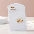 White 72-hole acrylic earring display stand organizer plate with L-shaped stable base - All White