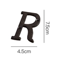 Lettera R decorativa in ghisa nera in stile rustico con fori di fissaggio 7,5x4,5cm - Lettera in Ghisa-R