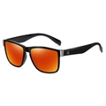 Gafas de sol deportivas negras con lentes de espejo degradadas en naranja y rojo - Montura Negra / Lentes de Espejo Naranja Rojo (G2)