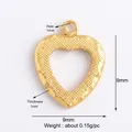 9mm gold heart pendant with hammered texture for DIY jewelry making and accessories - Gold-Small Textured Heart