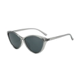 Fashionable women's oversized cat-eye sunglasses with translucent gray frames and dark lenses - Transparent Grey Frame Grey Lens