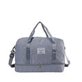 Gray quilted star travel bag with large capacity, shoe compartment and shoulder strap - Blue