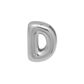 Polished silver 3D puffy balloon letter D charm for DIY jewelry bracelets - Silver/Letter D
