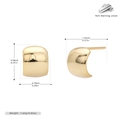 Especificaciones de tamaño de pendientes arqueados en plata de ley 925 dorada - Plata 925 chapada en oro amarillo