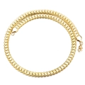 Minimalist flat Cuban link necklace in bright gold finish with a secure lobster clasp - Necklace (45cm/5mm) / Gold