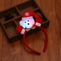 Diadema luminosa de oso navideño rojo con gorro de copos y pajarita a cuadros festiva - Estilo de oso