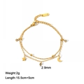 Double-layered 18K gold plated celestial star and moon chain bracelet for women - Star & Moon Double Layer Bracelet