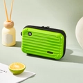 Green hardshell mini suitcase crossbody bag with Forever Young logo and black zipper - Fruit Green-Handbag