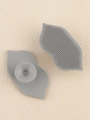Detailed view of grey silicone lip brush showing massage bristles and suction cup back - Gray
