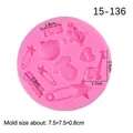 Roze siliconen babyvorm met giraffe, ster en beer voor fondant en cupcake versiering - Stijl 3 / Roze