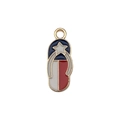 Independence Day flip-flop enamel pendant with Texas flag pattern and golden edge - Oval Flip Flop