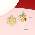 Detailed view of colorful enamel snowflake pendant with measurements 24x19mm and 2.5g weight - Colorful Snowflake