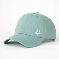 Classic mint green baseball cap with embroidered white smiley face on high quality twill cotton - Adjustable / Aqua Green