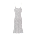 Elegant silver sequin bodycon cami dress with a slim fit fishtail hem for women - S / Silver