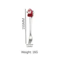 Christmas themed silver stainless steel fork with cute 3D Santa Claus figure on handle - Silver Fork - Santa Claus